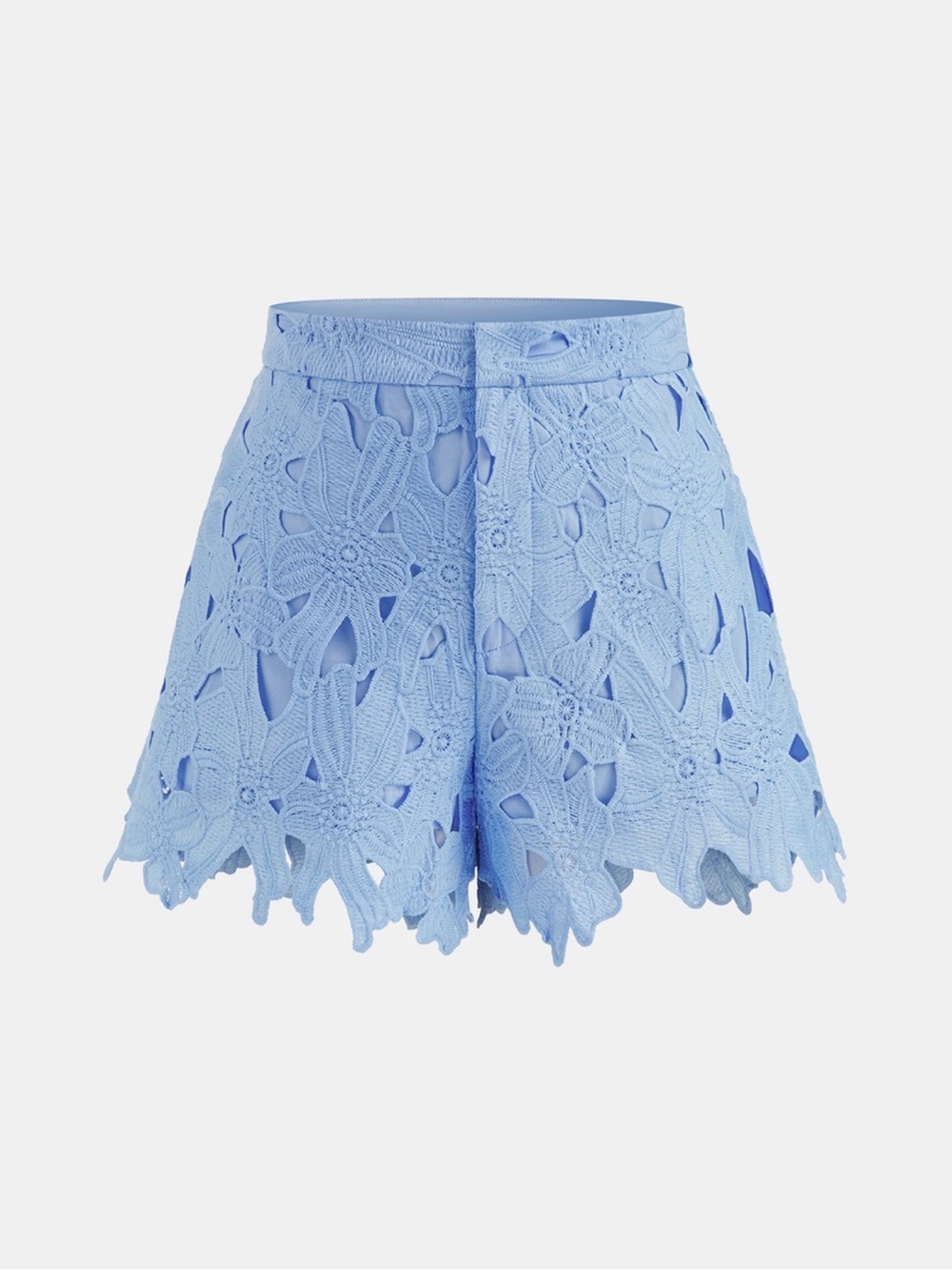 Commense Black Floral Lace Cropped Shirt & Shorts Set - Picture 5 of 8